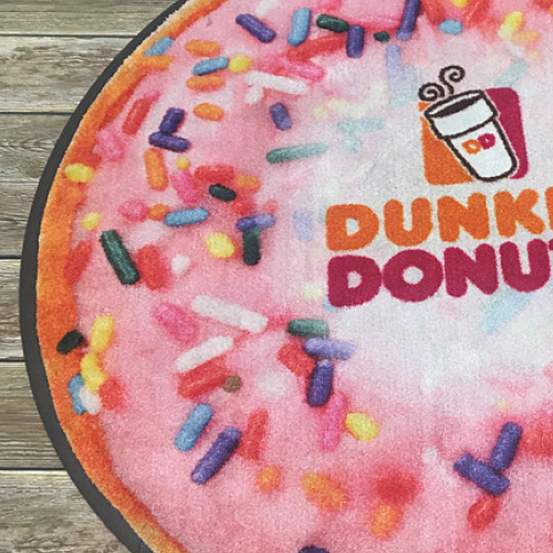 Round printed logo mat